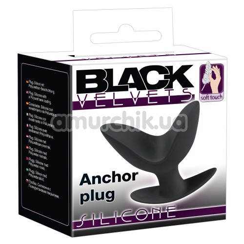 Анальная пробка Black Velvets Anchor Plug, черная