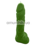 Свічка у формі фалоса Чистий Кайф Green Size L, зелена - Фото №1