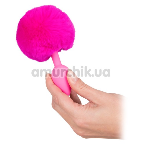 Анальная пробка с розовым хвостиком Colorful Joy Bunny Tail Plug