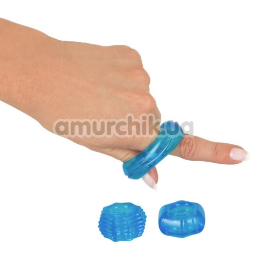 Набор эрекционных колец Stretchy Cock Ring Set, голубой