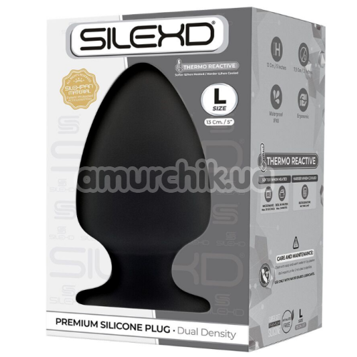 Анальна пробка SilexD Premium Silicone Plug Model 1 Size L, чорна