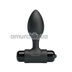 Анальная пробка с вибрацией Pretty Love Vibro Butt Plug, черная - Фото №1