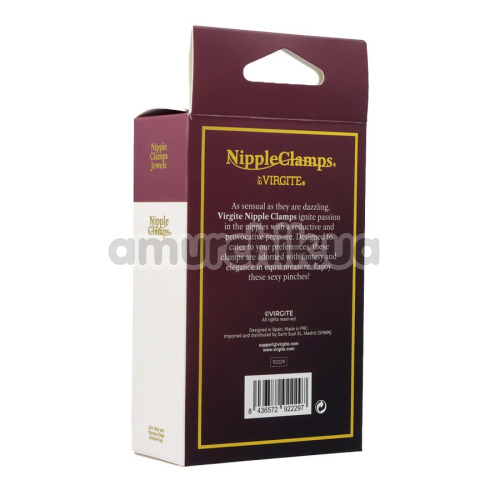 Зажимы для сосков Virgite Nipple Clamps Jewels Mod. 3, золотые