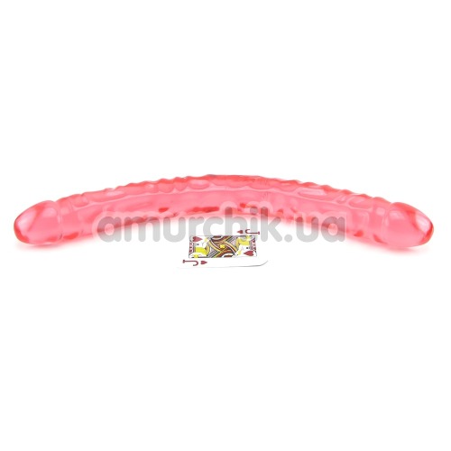 Двокінцевий фалоімітатор Crystal Jellies, 45 см рожевий
