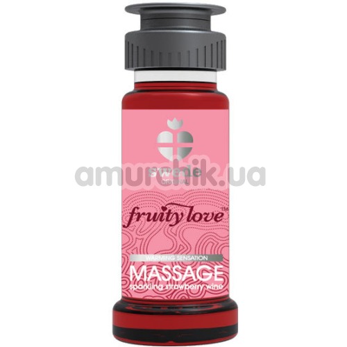 Масажний лосьйон Fruity Love Massage з зігрівальним ефектом - полуниця-вино, 50 мл