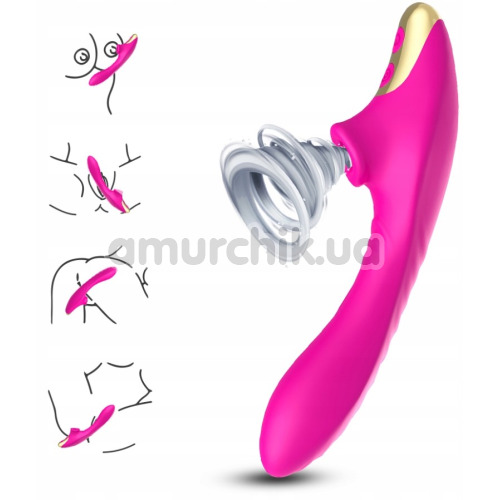 Симулятор орального сексу для жінок з вібрацією DuDu E01, рожевий