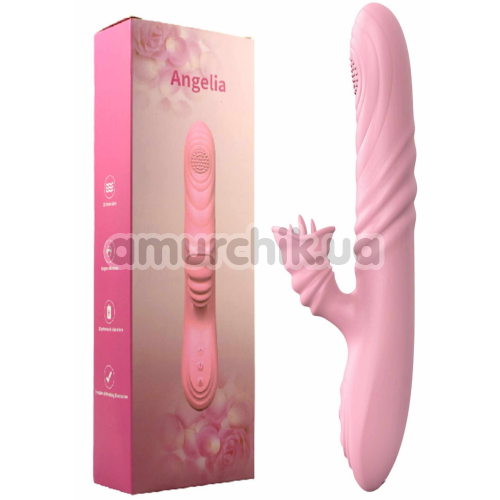 Вибратор с толчками, ротацией и подогревом Angelia 00141, розовый