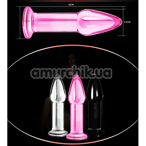 Анальная пробка Love Toy Glass Romance Dildo GS12, розовая