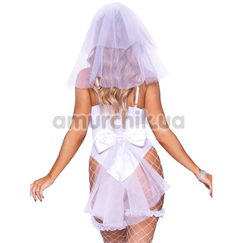 Костюм невесты Leg Avenue Bridal Babe белый: боди + бантик + фата