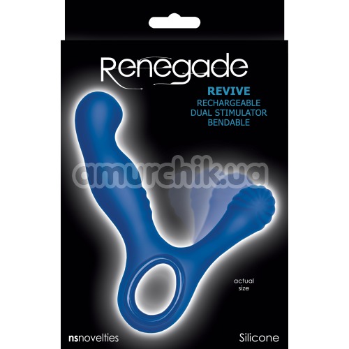 Вибростимулятор простаты Renegade Revive Rechargeable Dual Stimulator Bendable, синий