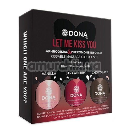 Набір масажних олій Dona Let Me Kiss You, 3 х 30 мл