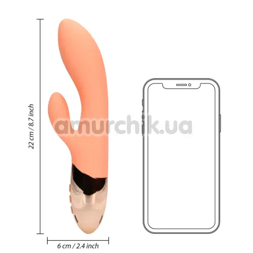 Вібратор Loveline Ultra Soft Silicone Rabbit Vibrator, помаранчевий