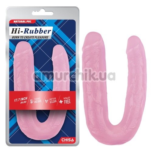 Двухконечный фаллоимитатор Hi-Rubber Born To Create Pleasure 17.7, розовый