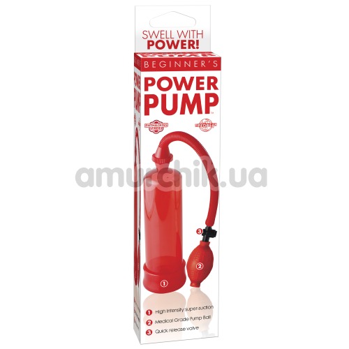 Помпа для увеличения пениса Beginners Power Pump красная