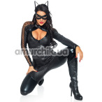 Костюм кошечки Leg Avenue Wicked Kitty, черный: комбинезон + пояс + маска + повязка на голову - Фото №1