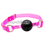 Кляп DS Fetish Neon Ball Gag, розово-черный - Фото №1