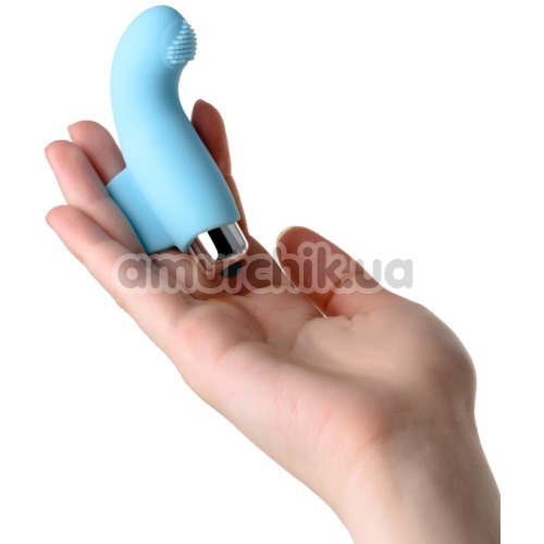 Вібронасадка на палець для точки G JOS Danko, блакитна