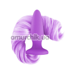 Анальна пробка з фіолетовим хвостом Unicorn Tails Pastel, фіолетова - Фото №1