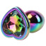 Анальная пробка с радужным кристаллом Matrix Mont Rainbow Heart Gem Plug S, радужная - Фото №0