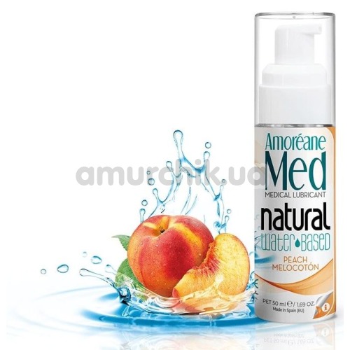 Лубрикант з фітопланктоном Amoreane Med Natural Peach - персик, 50 мл