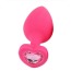 Анальная пробка с светло-розовым кристаллом Loveshop Seamless Butt Plug Heart M, розовая - Фото №1