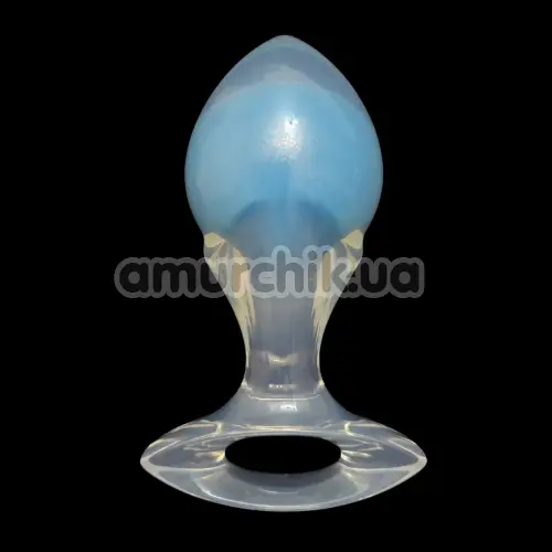 Анальная пробка Univibe Glow-In-Dark Smooth S, голубая
