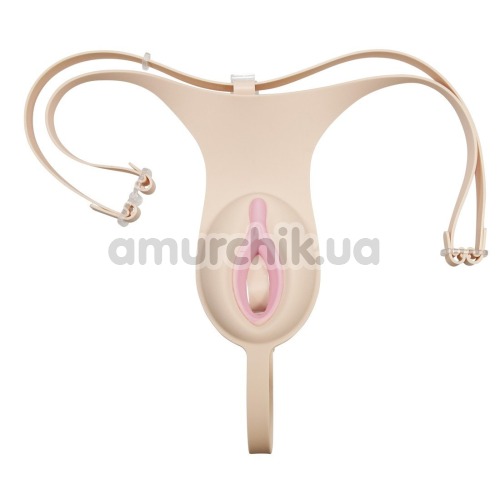 Штучна вагіна-трусики Pussy Strap On, тілесна - Фото №1