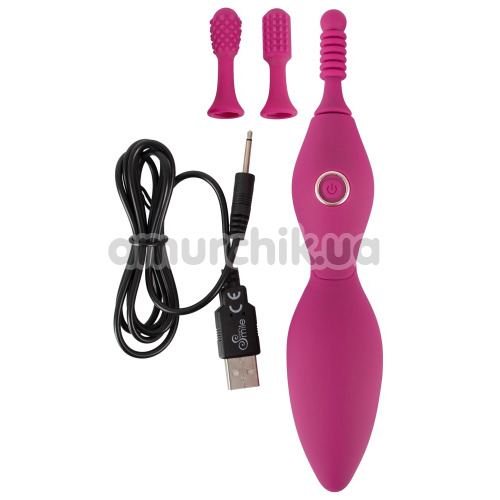 Клиторальный вибратор Sweet Smile Spot Vibrator With 3 Tips, розовый