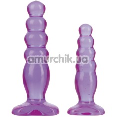 Набор анальных пробок Crystal Jellies Anal Delight Trainer Kit, фиолетовый - Фото №1