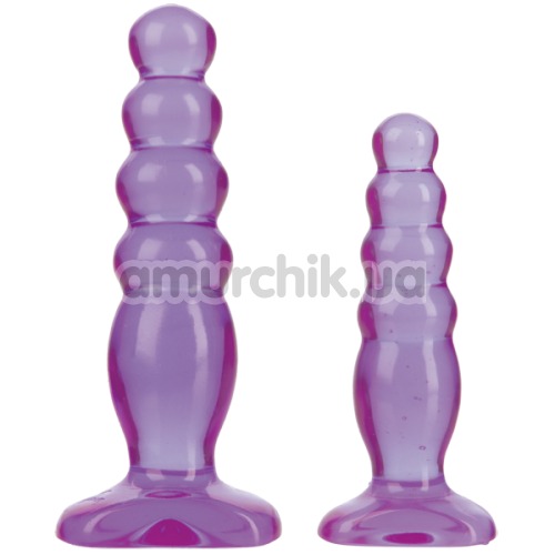 Набор анальных пробок Crystal Jellies Anal Delight Trainer Kit, фиолетовый - Фото №1