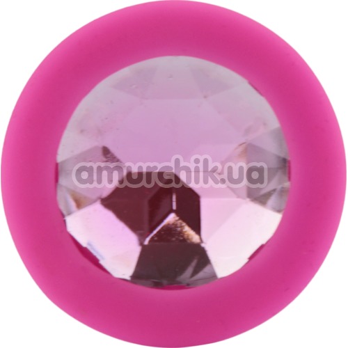 Анальная пробка со светло-розовым кристаллом SWAROVSKI Zcz, розовая