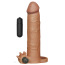 Насадка - удлинитель пениса с вибрацией Lovetoy Pleasure X-Tender Series LV1065, коричневая - Фото №1