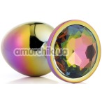 Анальная пробка с радужным кристаллом Gleaming Love Multicolour Plug S, радужная - Фото №1