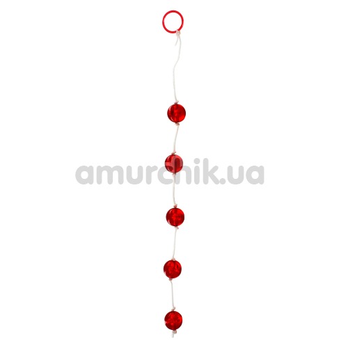 Анальные шарики Clear Anal Beads красные - Фото №1