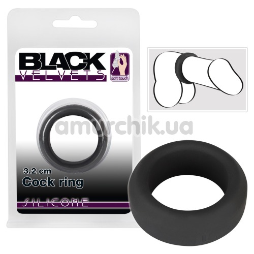 Ерекційне кільце Black Velvets Cock Ring 3.2 см, чорне