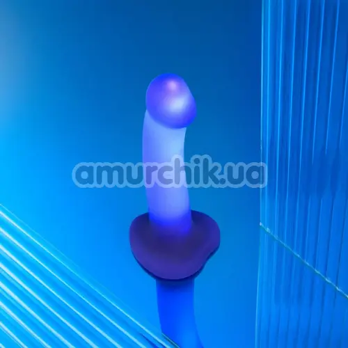 Фалоімітатор з підсвіткою Strap-On-Me Glow-LED Dildo M, синьо-фіолетовий