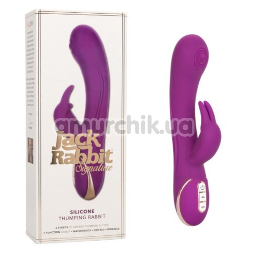 Вібратор Jack Rabbit Signature Silicone Thumping Rabbit, фіолетовий