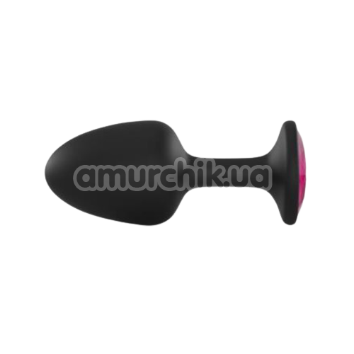 Анальная пробка с розовым кристаллом Dorcel Geisha Plug M, черная