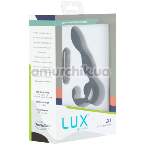 Стимулятор простаты Lux Active LX1 Silicone Anal Trainer + вибропуля Power Bullet, синий