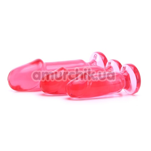 Набор анальных пробок Crystal Jellies Anal Starter Kit, розовый
