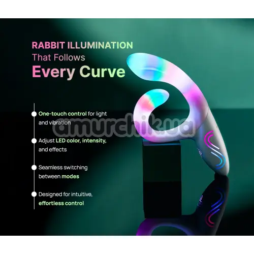 Вибратор с подсветкой Illumination The Rabbit, белый
