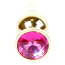 Анальная пробка с розовым кристаллом Boss Series Exclusivity Jewellery Gold Plug, золотая - Фото №2