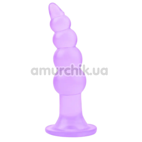 Анальна пробка Hi-Rubber Bumpy Butt Plug, фіолетова - Фото №1
