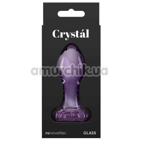 Анальная пробка Crystal Glass Flower, фиолетовая