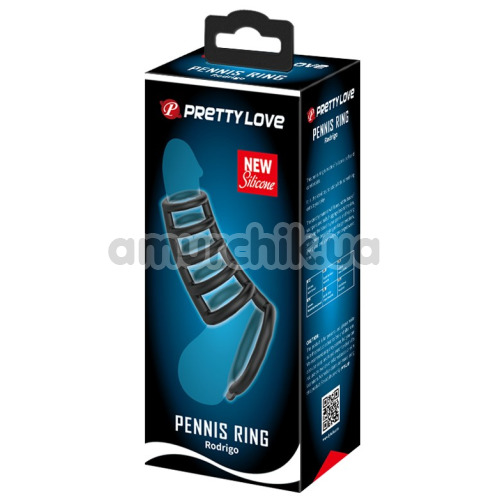 Насадка на пеніс Pretty Love Pennis Ring Rodrigo, чорна