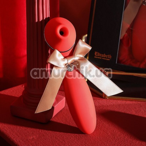 Симулятор орального секса для женщин с вибрацией KissToy Elizabeth, красный