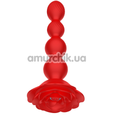 Анальный стимулятор с ротацией Boss Series Flower Butt Plug, красный - Фото №1