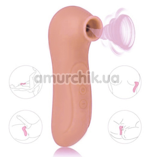 Симулятор орального секса для женщин Electric Sucking Massager 2.0, телесный