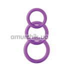 Набір ерекційних кілець Cock & Ball Rings Rubber Set, 3 шт фіолетовий - Фото №1