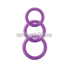 Набір ерекційних кілець Cock & Ball Rings Rubber Set, 3 шт фіолетовий - Фото №1